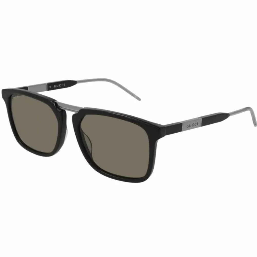 🔥 NEW MEN'S GUCCI BLACK & STEEL SUNGLASSES W/ CASE